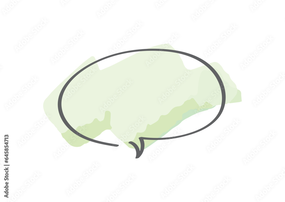 シンプルでおしゃれな手描き水彩風手描き吹き出しのイラスト シンプルでおしゃれな手描き水彩風手描き吹き出しのイラスト