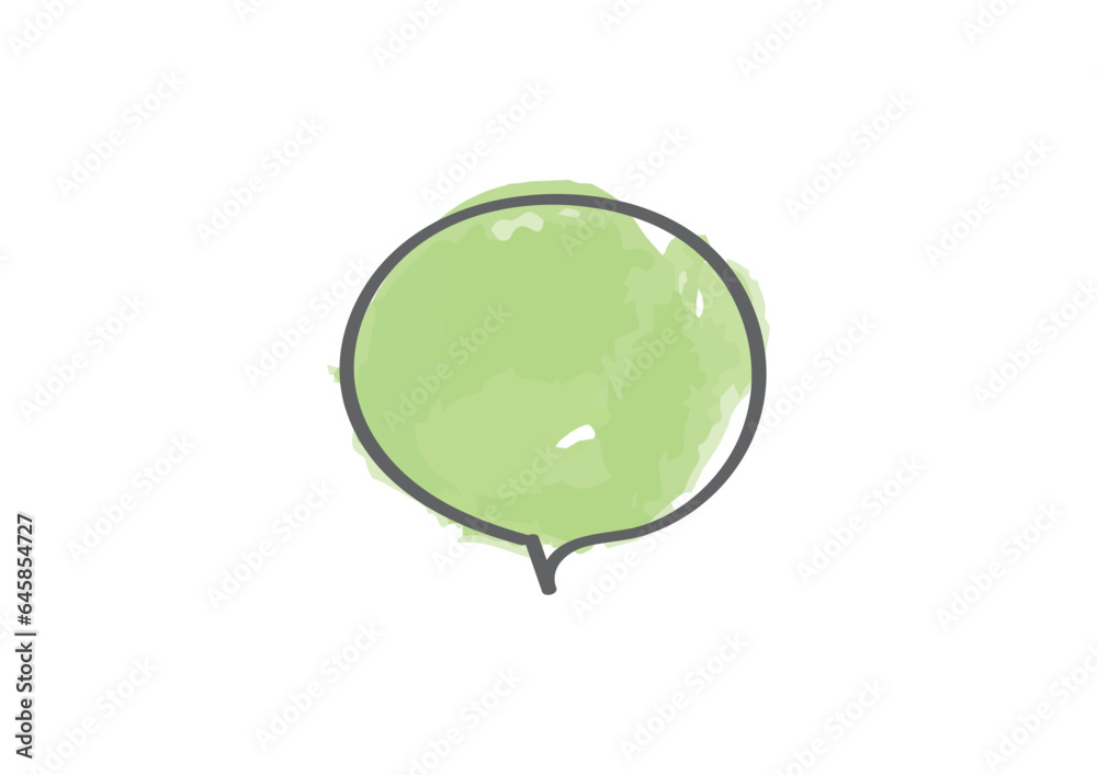 シンプルでおしゃれな手描き水彩風手描き吹き出しのイラスト シンプルでおしゃれな手描き水彩風手描き吹き出しのイラスト