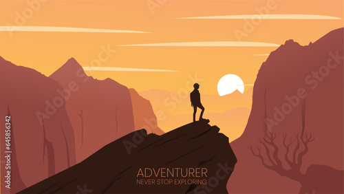 sunset, silhouette, mountain, sun, sky, nature, sunrise
