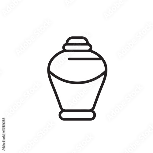 Cremation urn of ashes line icon, Funeral urn outline vector icon. flat illustration on white background..eps