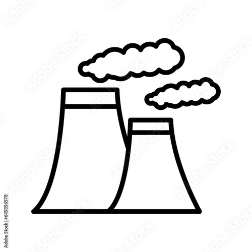 Nuclear power plant line icon. Nuclear plant outline vector icon.flat illustration on white background..eps