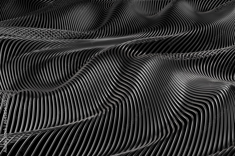 Silver striped pattern. Steel waves background Silver striped pattern. Steel waves background