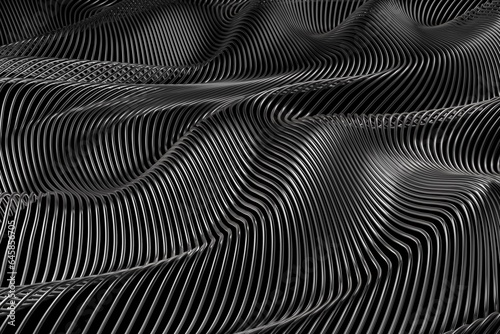 Silver striped pattern. Steel waves background