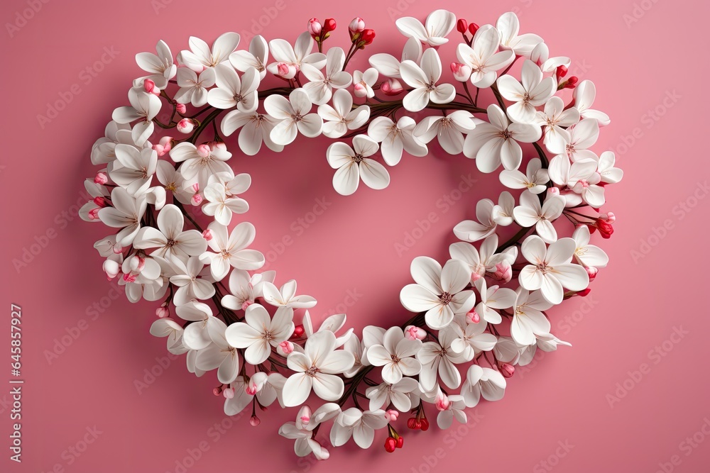 pink heart frame made from flowers pink heart frame made from flowers