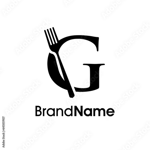 Elegant Initial G Fork Logo