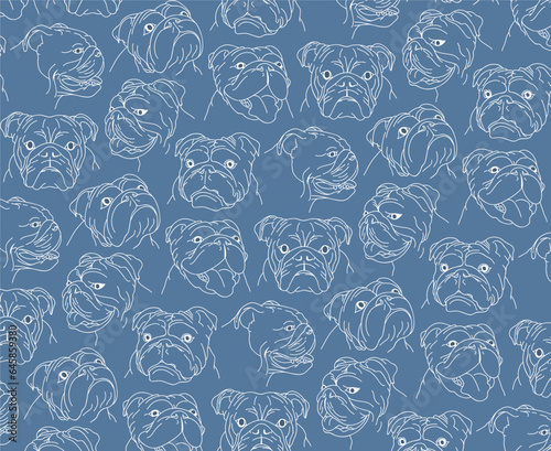 Dogs funny seamless gray background