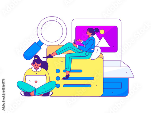 Wallpaper Mural Business People Flat Vector Concept Operation Hand Drawn Illustration
 Torontodigital.ca