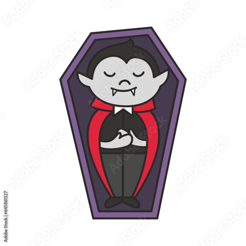 cute dracula character cartoon vector illustration design graphic flat style