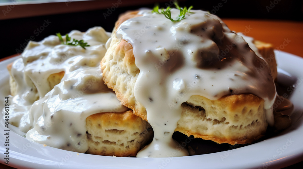 Biscuits and Gravy - American food