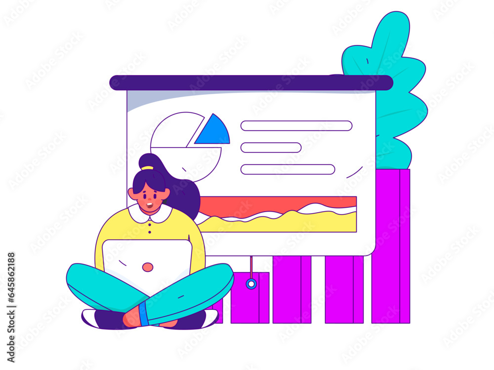 Business People Flat Vector Concept Operation Hand Drawn Illustration
