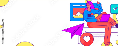 Business People Flat Vector Concept Operation Hand Drawn Illustration
