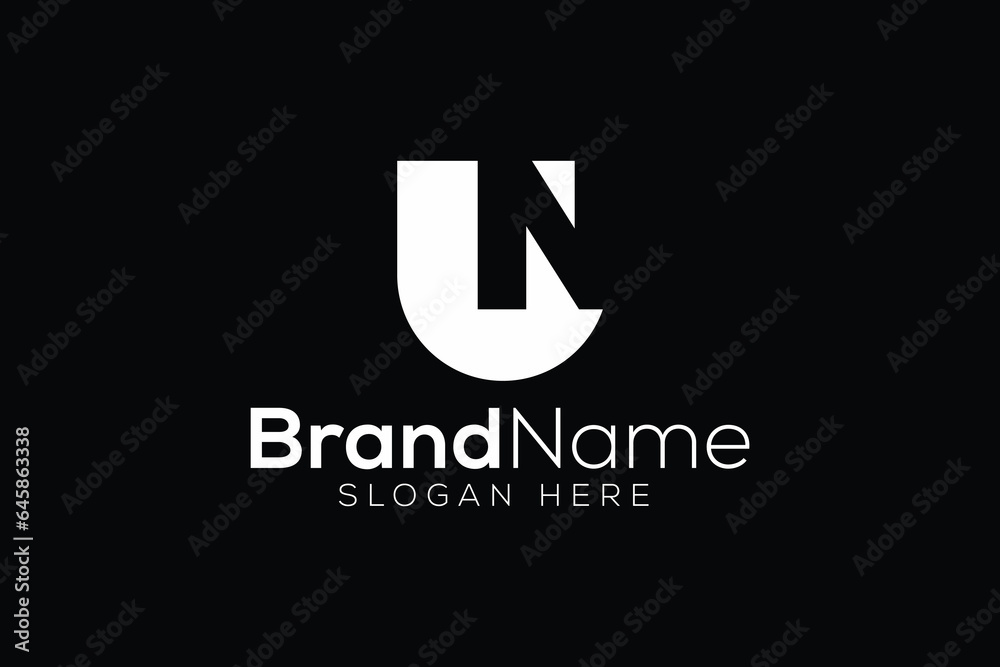 Trendy and minimal letter U N vector logo design Trendy and minimal letter U N vector logo design