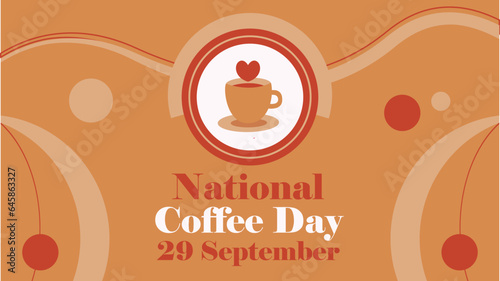 National Coffee Day vector banner design. Happy National Coffee Day modern minimal graphic poster illustration.