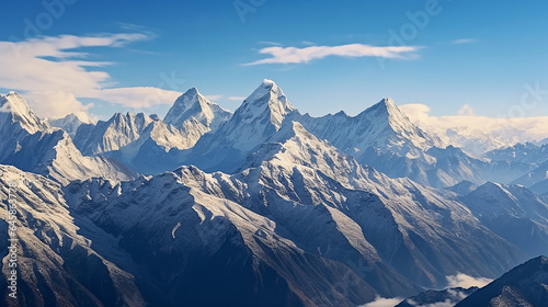 Panoramic view of snow-capped mountains