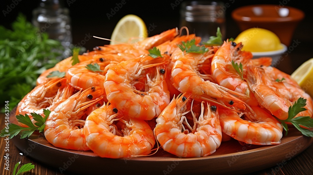 raw, enormous prawns on a dark table,. raw, enormous prawns on a dark table,.