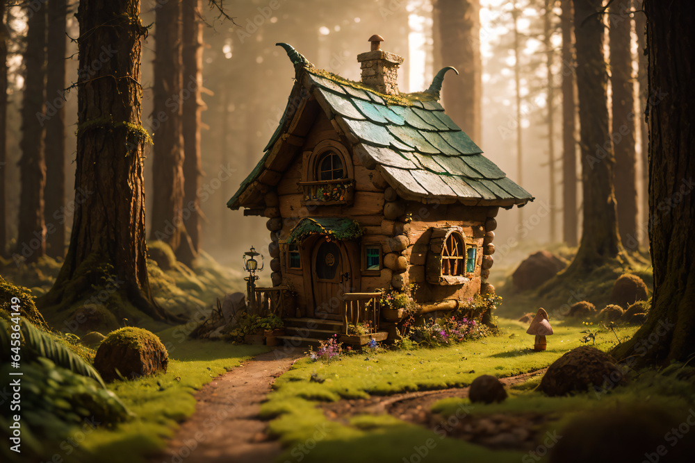 Fototapeta premium old witch house in the woods