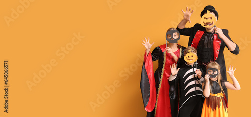 Family in Halloween costume...