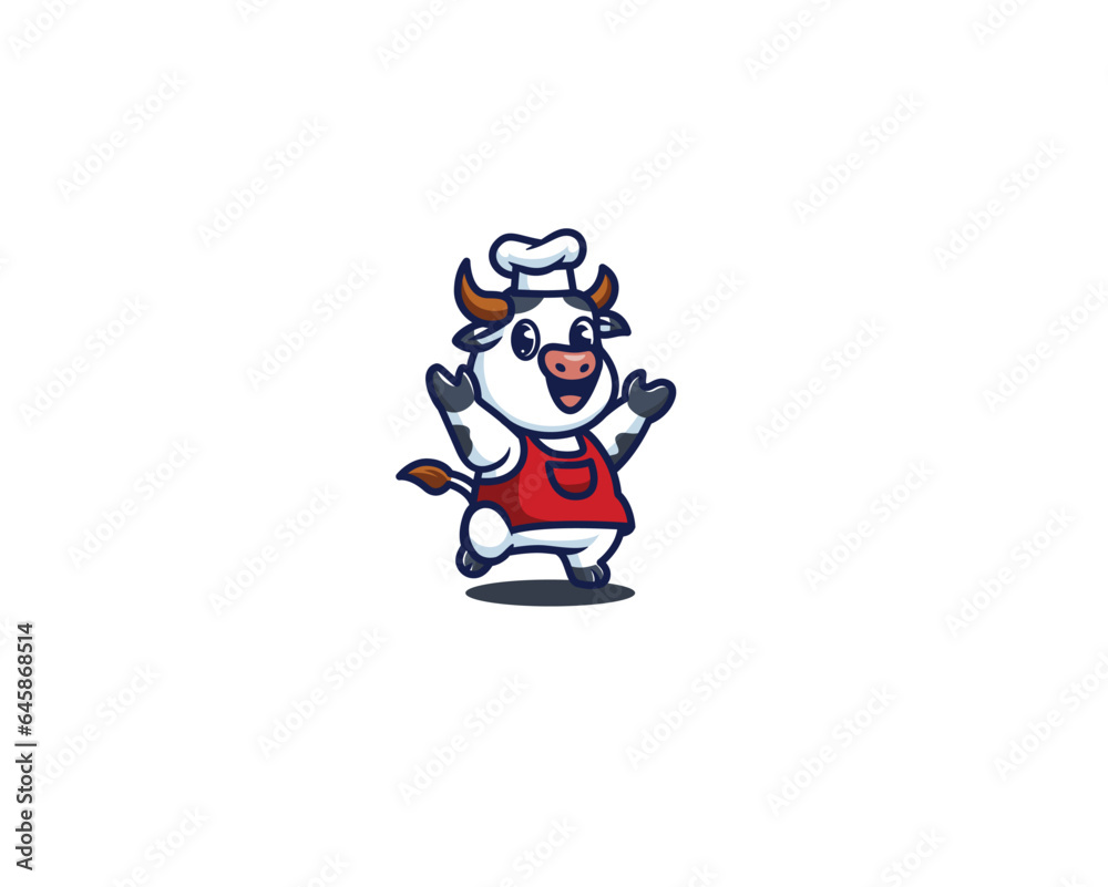 cow milk chef happy illustration