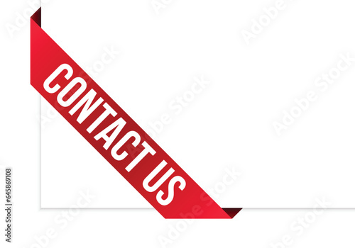 contact us Vector banner ribbon design