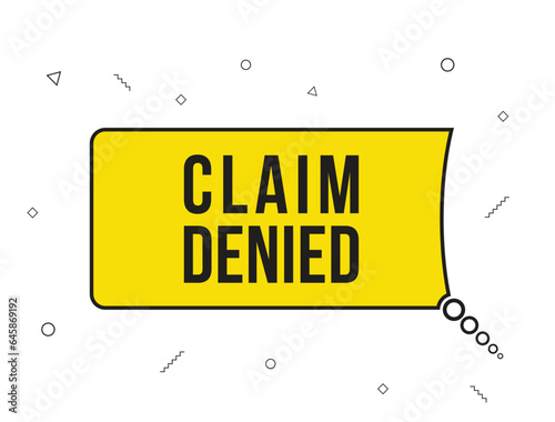 Claim Denied message on ribbon banner. Vector illustration.