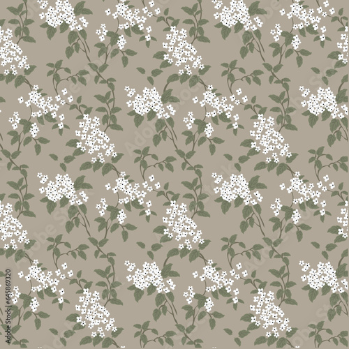 seamless vector flower bunch   design pattern on white background