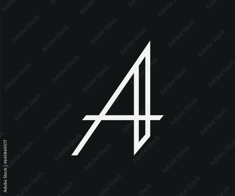 A font with crossing line design for company logo A font with crossing line design for company logo