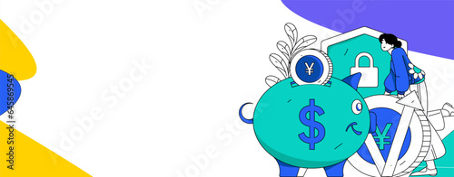 Internet financial management investment flat vector concept operation hand drawn illustration
