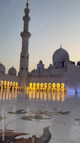 Sheikh  Zayed  Mosque in Abu Dhabi, UAE. View inside and outside.