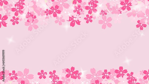 さくら満開のかわいい背景イラスト