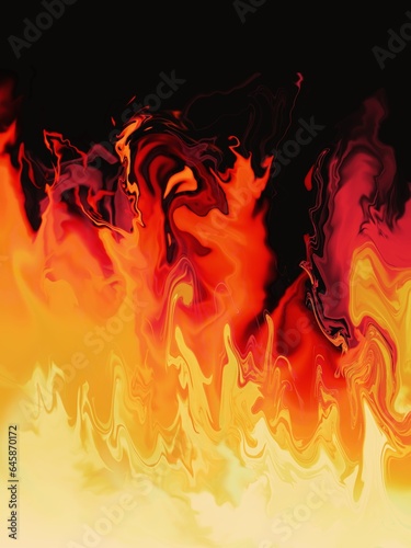 Red flame illustration, black background, blazing. fire flames background. Red flame illustration. Black background
