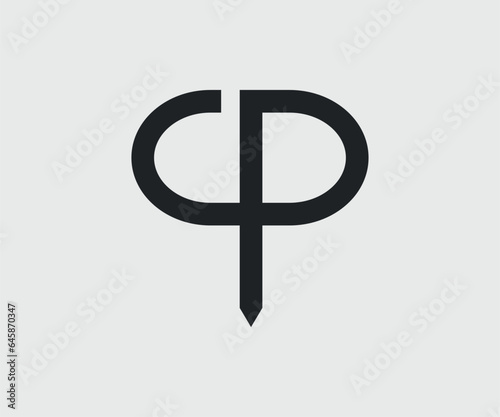 cp font line monogram for company logo