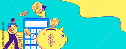 Internet financial management investment flat vector concept operation hand drawn illustration

