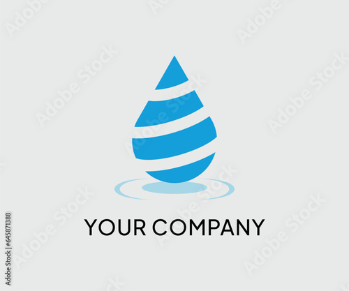 Striped water drop for company logo