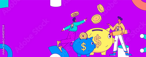 Internet financial management investment flat vector concept operation hand drawn illustration
