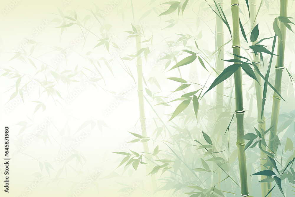 Naklejka premium Illustration of background with bamboo trunks, copy space