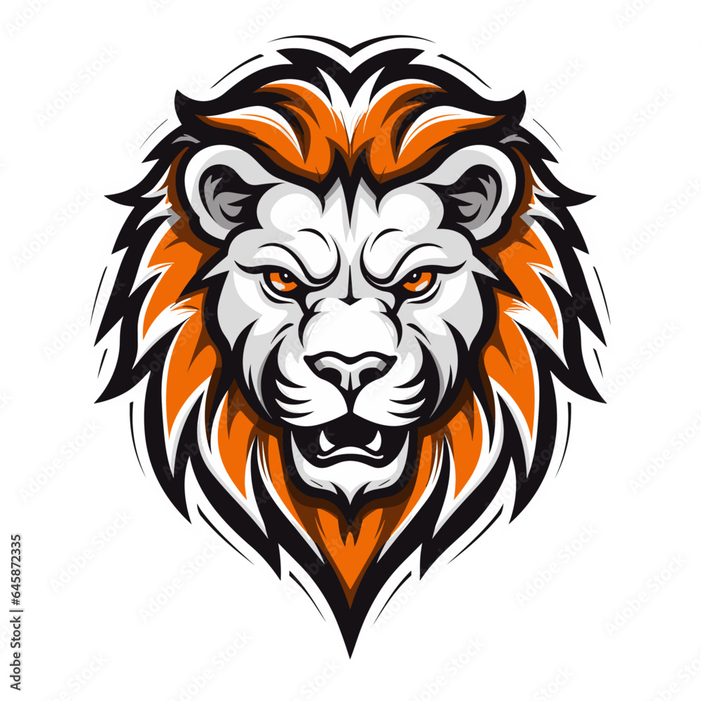 Fototapeta premium Lion head vector illustration