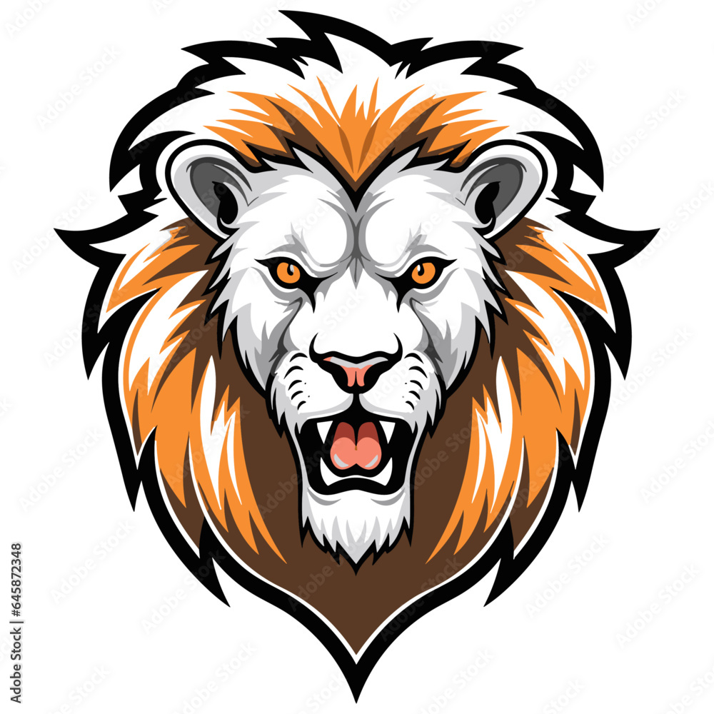 Fototapeta premium Lion head vector illustration