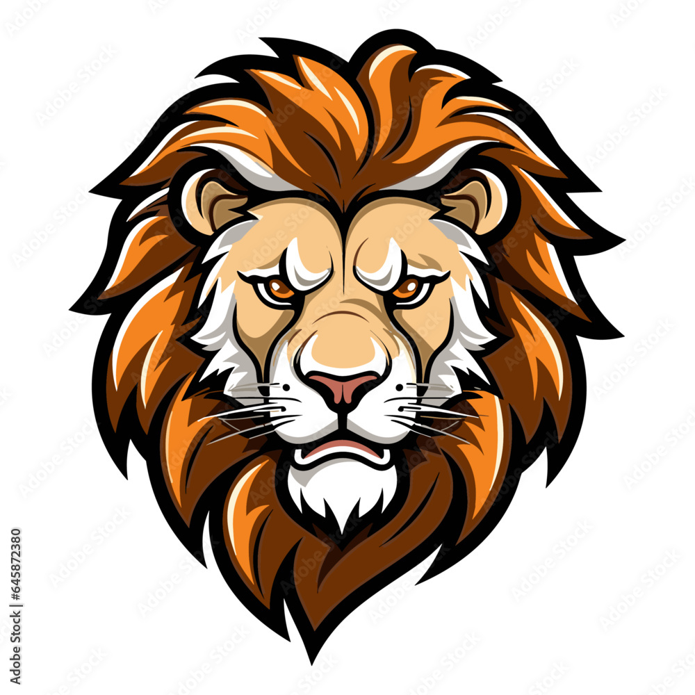 Fototapeta premium Lion head vector illustration