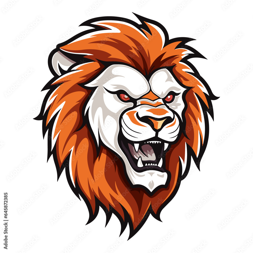 Fototapeta premium Lion head vector illustration