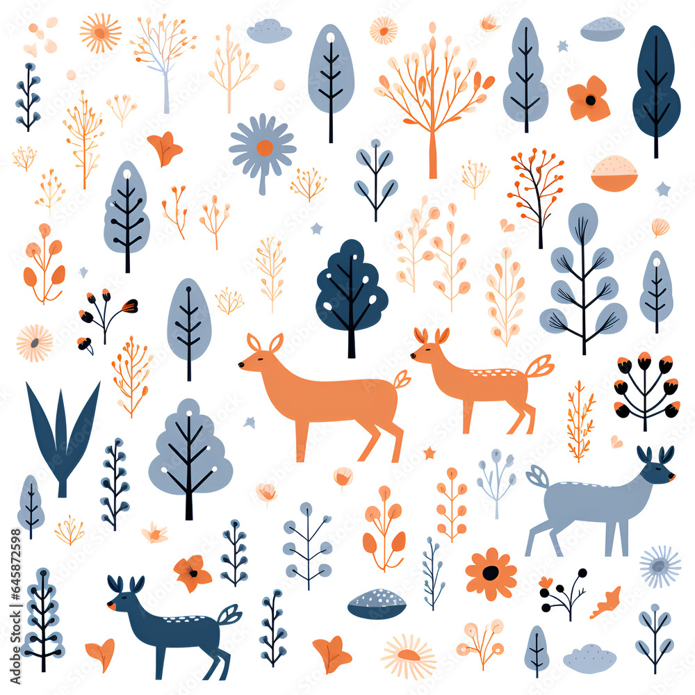 Obraz premium seamless pattern with dogs and cats