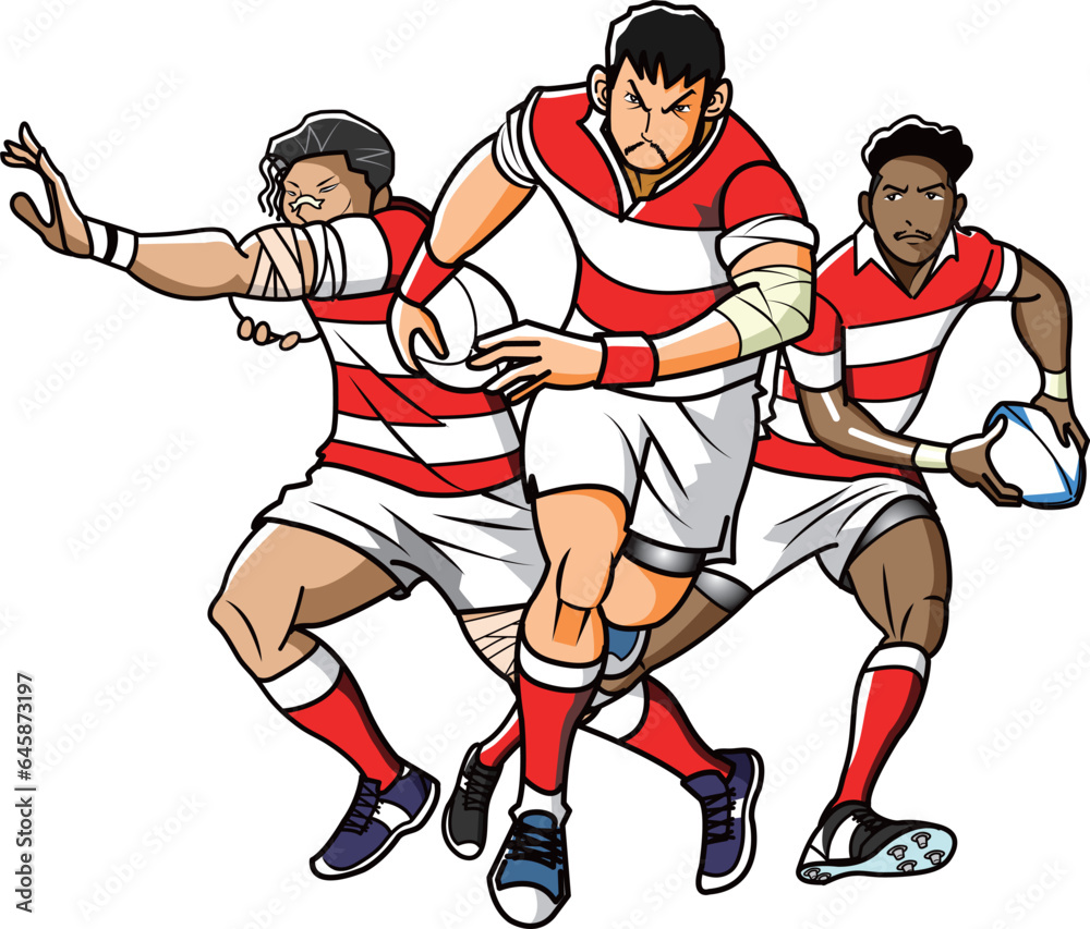 龍のように活躍するラグビー選手