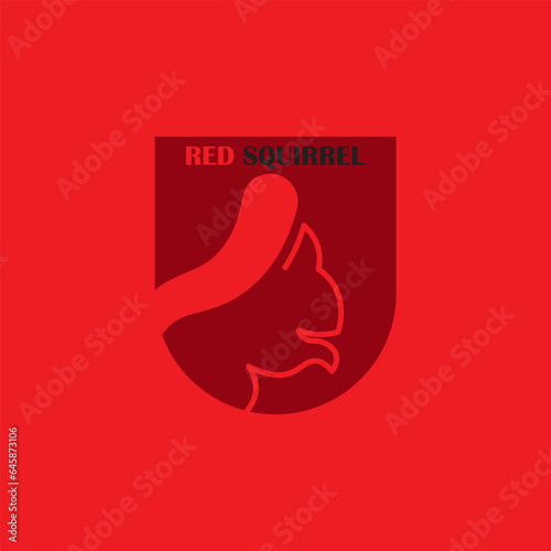 Red squirrel vector logo design