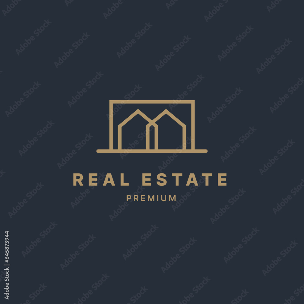 Naklejka premium Real estate logo icon vector