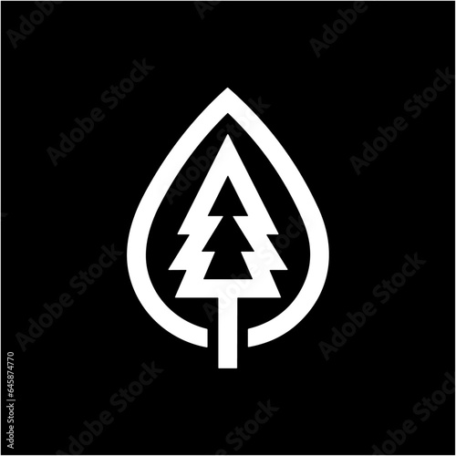 christmas tree icon pine logotype