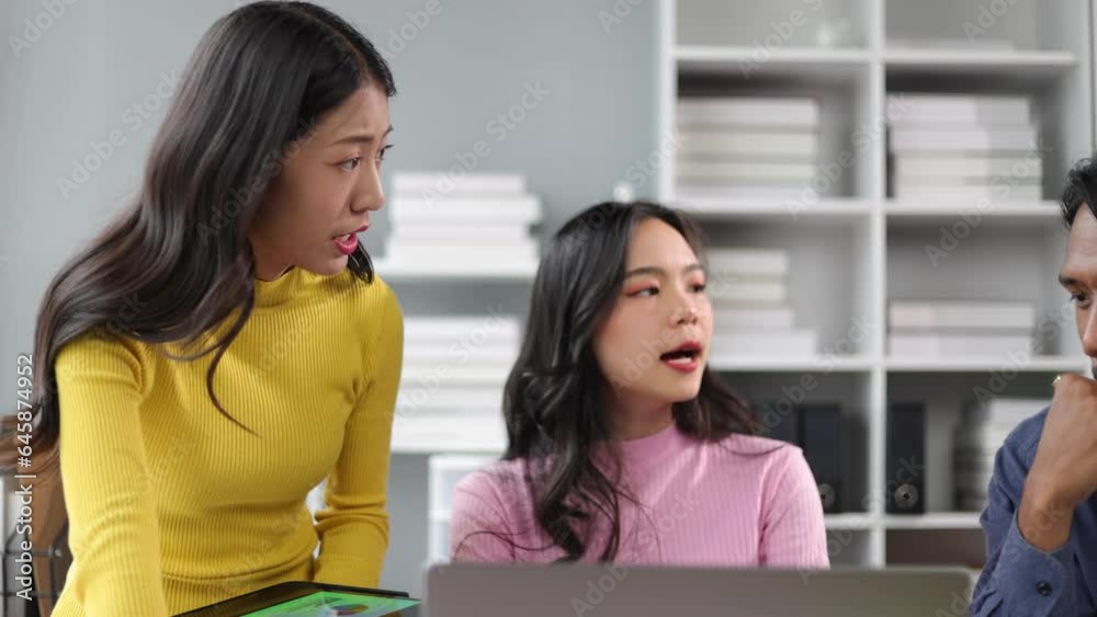 Startup business brainstorming meeting are discussing with colleagues on business project planning and strategic analysis and investment planning.