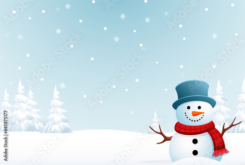 winter banner design with snowman background, AI Generated Images © mohammad