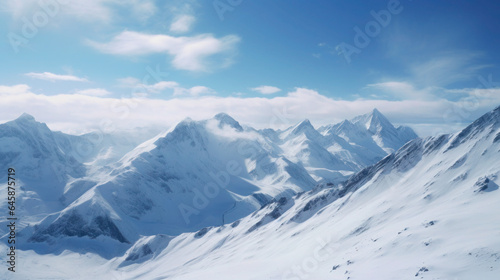 Exploring the Majestic White Wonderland: Snowy Mountains in Winter   © Floare
