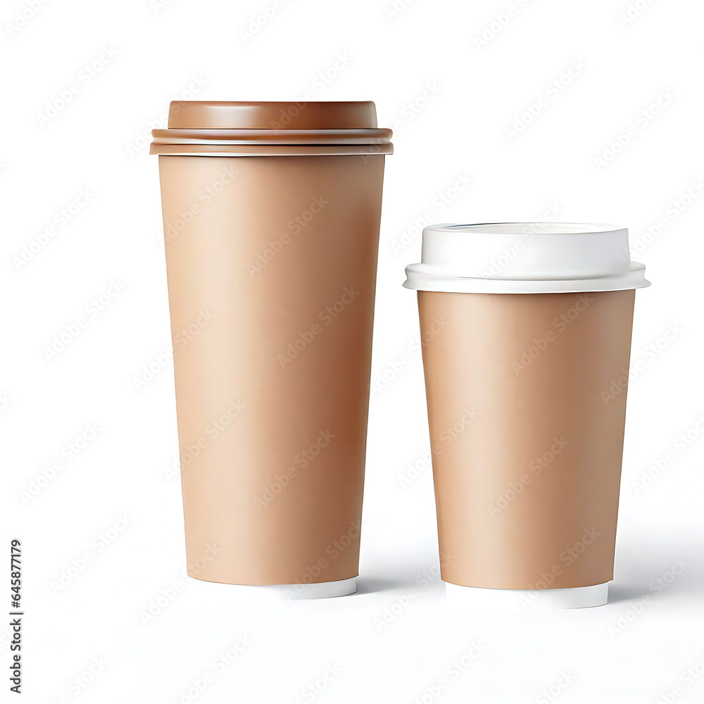 Take away paper coffee cup with coffee paper bag for coffee brand mockup Take away paper coffee cup with coffee paper bag for coffee brand mockup