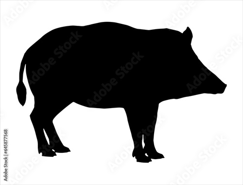 Boar silhouette vector art white background