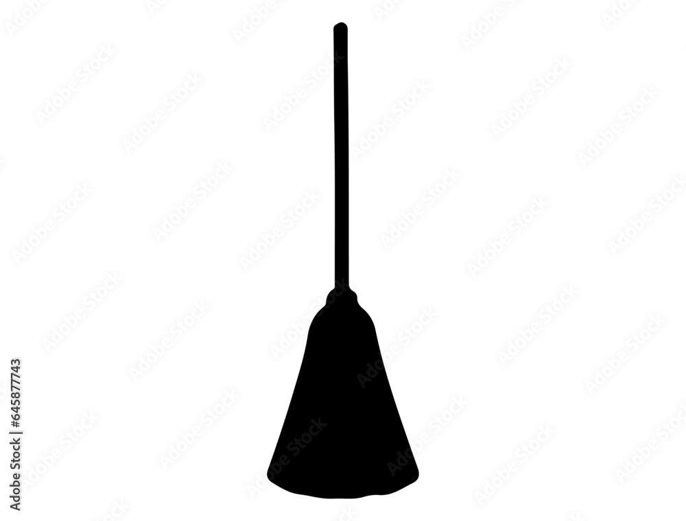 Broom silhouette vector art white background Broom silhouette vector art white background